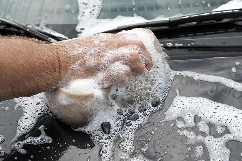 washing a car by hand